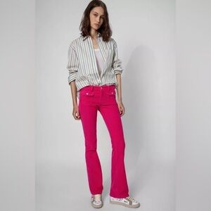 Zadig & Voltaire women's Size 38 Framboise pink corduroy Hippie Flare Leg Pants
